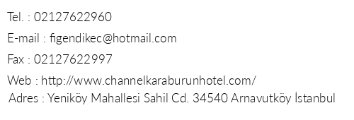 Hotel Channel Karaburun telefon numaralar, faks, e-mail, posta adresi ve iletiim bilgileri